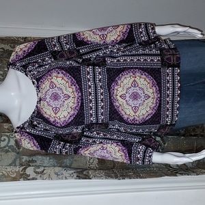 Style and Co Women's 3/4 Sleeve Blouse Size Large